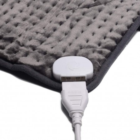 Mighty Rock Heating Pad, 12 x 15 Inch Electric Heated Pad for Cramps with Straps, Soft Flannel, 3 Temperature Settings, Auto Shut Off, Moist Small Heat Wrap for Shoulders, Legs, Waist, Back Pain Relief